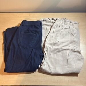 Jeggings and Paper waist cropped pants